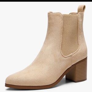 DREAM PAIRS Women's Retro Elastic Chelsea Ankle Boots Fashion Low Chunky Block 8